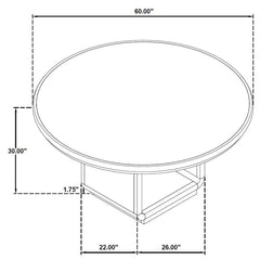 Leandro - 60" Round Dining Table - Burnished Black