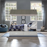 Casa del Árbol II - Cama Individual - Blanco Desgastado y Gris Lavado