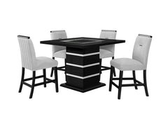 Monaco - 5 Piece Dining Room Set (Rectangular Bar Table, 4 Bar Stools) - Black