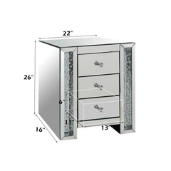 Nysa - Accent Table - Mirrored & Faux Crystals