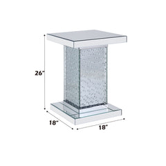 Nysa - 26" End Table - Mirrored & Faux Crystals