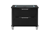 Lando - Nightstand With Speaker And Wireless Charging Platform - Black