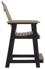 Fairen Trail - Barstool (Set of 2) - Black / Driftwood