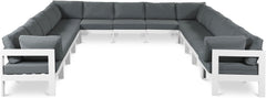 Nizuc - Outdoor Patio 13 Piece Modular Sectional With White Frame