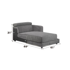 Alwin - Modular Rf Chaise - Dark Gray Fabric