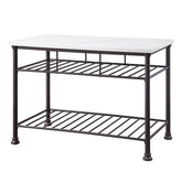 Freyja - Kitchen Island - White Cultured Marble Top & Gray