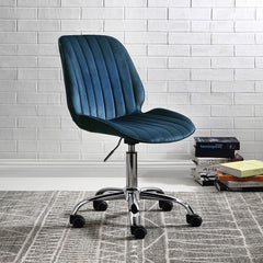 Muata - Office Chair - Twilight Blue Velvet & Chrome