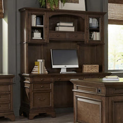 Hartshill Brown Credenza Desk W/ Hutch - MyWaynesHome #