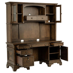 Hartshill Brown Credenza Desk W/ Hutch - MyWaynesHome #