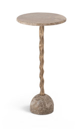 Helix - Genuine Marble Top And Aluminum Base End / Side Table