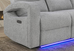 U6611 - Power Console Reclining Loveseat With LED - Dark Gray