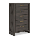 Vonitta Bay - Five Drawer Chest - Dark Brown