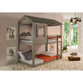 Darlene - Twin Over Twin Bunk Bed - Rustic Gray