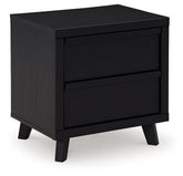 Danziar - Two Drawer Night Stand - Black