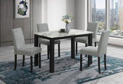 D8032 - 2 Piece Dining Room Set (Dining Table And Dining Chair) - Black / Gray / White