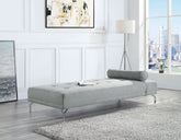Quenti - Sofa Bed With Pillow - Gray Melange Velvet