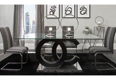 D2207 - 5 Piece Dining Room Set (D2207 Dining Table With 4 D915 Dining Chairs) - Gray