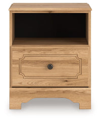Aleaport - One Drawer Night Stand - Warm Brown