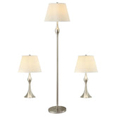 Griffin Silver 3 Pc Lamp Set - MyWaynesHome #