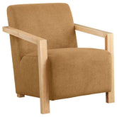 Diego Upholstered Accent Arm Chair With Wood Arms Honey - MyWaynesHome #