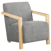 Diego Upholstered Accent Arm Chair With Wood Arms Grey - MyWaynesHome #