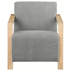 Diego Upholstered Accent Arm Chair With Wood Arms Grey - MyWaynesHome #