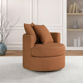 Debbie Upholstered Swivel Accent Chair Burnt Orange - MyWaynesHome #