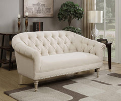 Billie Beige Loveseat - MyWaynesHome #