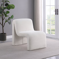 Drayton Upholstered Curved Armless Accent Chair Ivory - MyWaynesHome #
