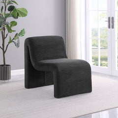 Drayton Upholstered Curved Armless Accent Chair Black - MyWaynesHome #