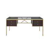 Yumia - Writing Desk - Gold & Walnut