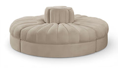 Rummi - Round Velvet Performance Fabric Upholstered 4 Piece Modular Sofa