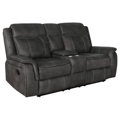 Lawrence - Upholstered Padded Arm Reclining Loveseat - Charcoal