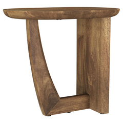 Fletcher Round Solid Mango Wood Accent Side Table Brown - MyWaynesHome #