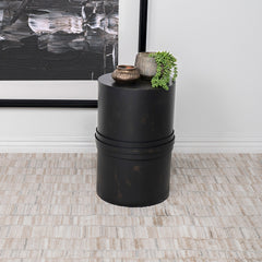 Bryce Round Metal Accent Side Table Rustic Black - MyWaynesHome #