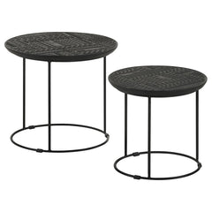 Loannis Black 2 Pc Nesting Table - MyWaynesHome #