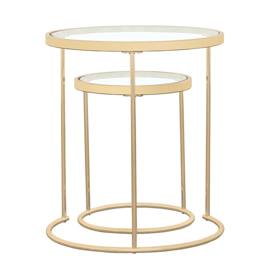 Maylin Gold 2 Pc Nesting Table - MyWaynesHome #