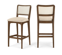 Atrium - Upholstered Bar Stool (Set of 2) - Brushed Brown Frame