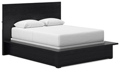 Londer - Queen Panel Bed - Black