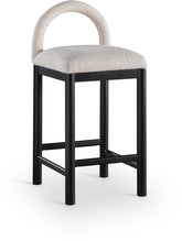 Conrad - Linen Counter Stool With Black Legs