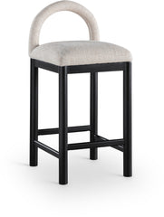 Conrad - Linen Counter Stool With Black Legs