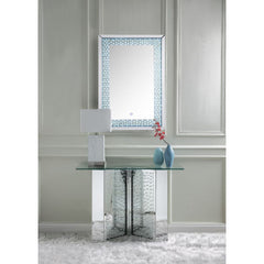 Nysa - 45" X 32" Console Table - Mirrored & Faux Crystals