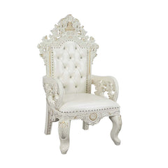 Adara - Arm Chair (Set of 2) - Pearl White Synthetic Leather & Antique White