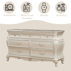 Chantelle - Dresser With Marble Top - Pearl White