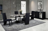D12 - 5 Piece Dining Room Set (Dining Table And 4 Dining Chairs) - Black / White