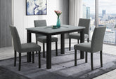 D8112 - 5 Piece Dining Room Set (Dining Table With 4 Dining Chairs) - Dark Gray