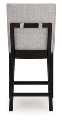 Neymorton - 5 Pc. - Rectangular Dining Room Counter Table, 4 Barstools - Dark Grayish Brown