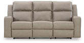 Lavenhorne - Rec Sofa W/Drop Down Table - Pebble