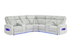 U8611 - Sectional With LED - Silver