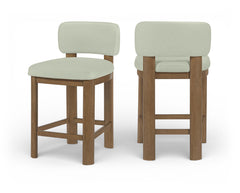 Paloma - Faux Leather Upholstered Counter Stool (Set of 2) - Brown Frame
